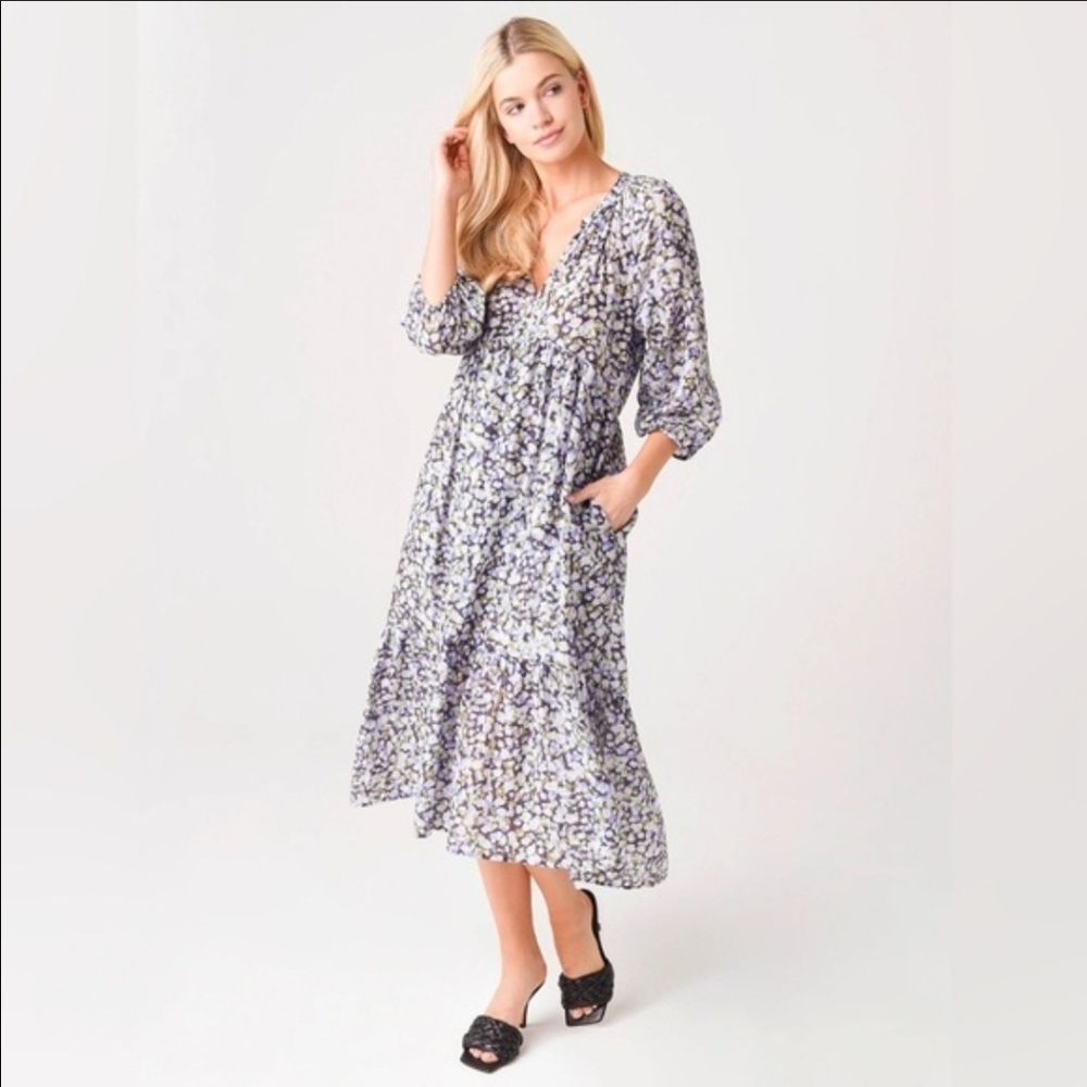XIRENA Vie Midi Dress In Palm Reading